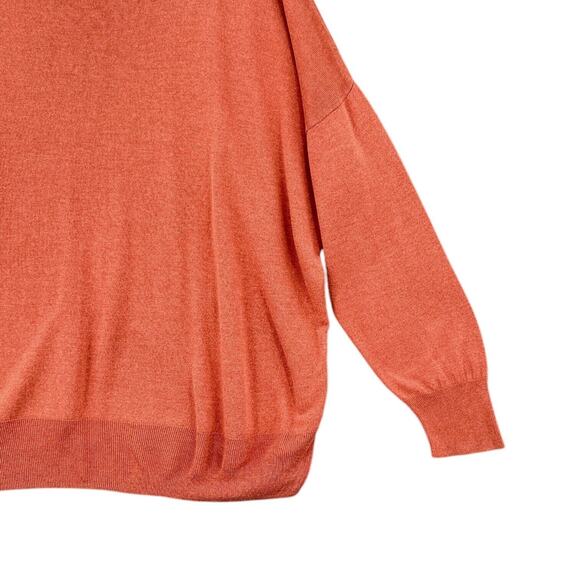 Zara Orange Crew Neck Long Sleeves Pullover Sweater Lightweight Women Size Small - Picture 2 of 7